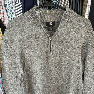 Calvin Klein - gray quarter-zip sweater. Basically brand new!
